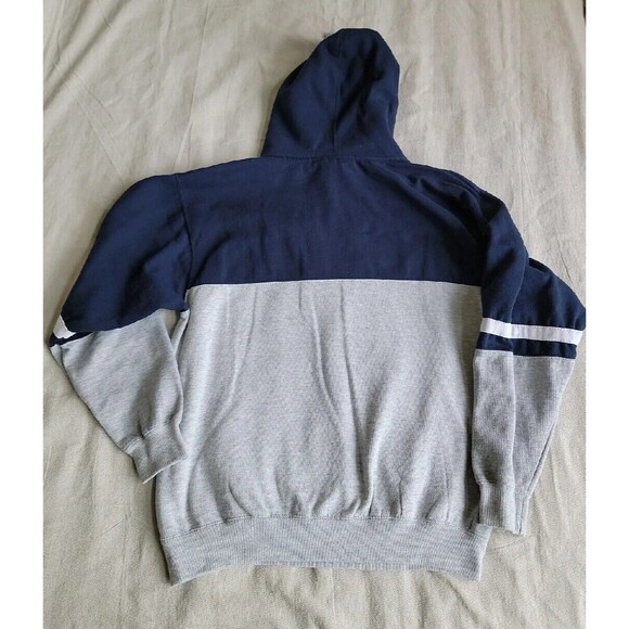 Renegade Mens L Hoodie Colorado Embroidered Trees Colorblock Blue Grey Pocket - Picture 16 of 16